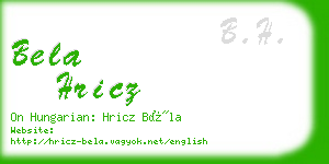 bela hricz business card